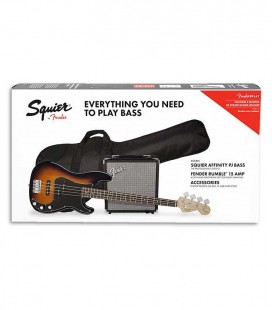 Pack Fender Squier Bass Affinity Precision Bass Rumble 15 Amp Sunburst
