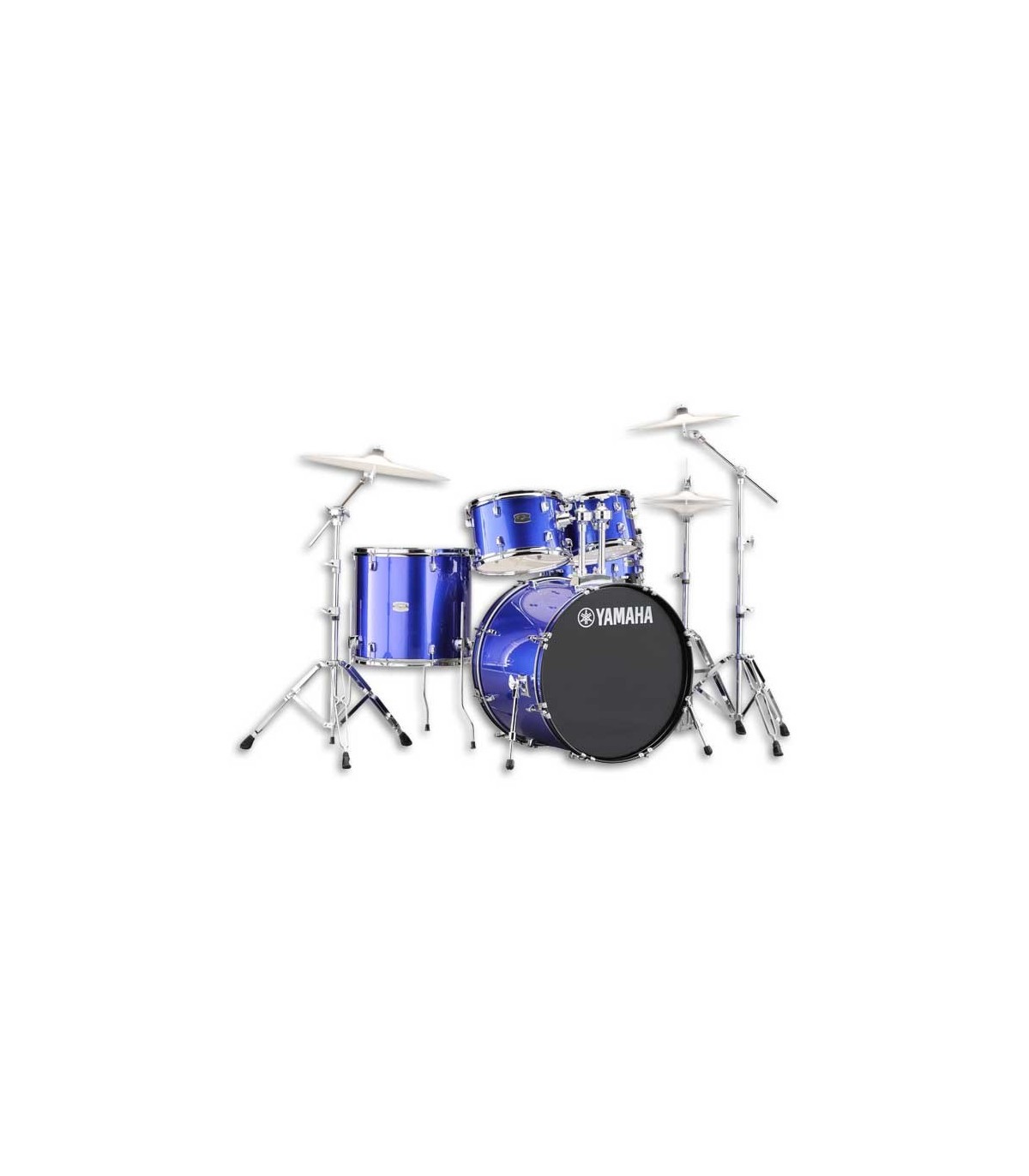 blue yamaha drum set