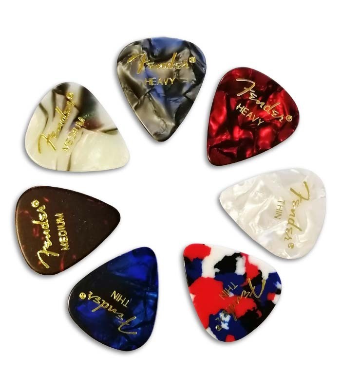 Photo of several Fender picks