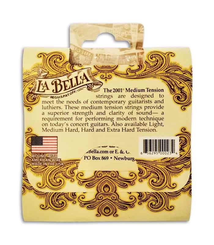 String Set LaBella 2001 for Classical Guitar Medium Tension