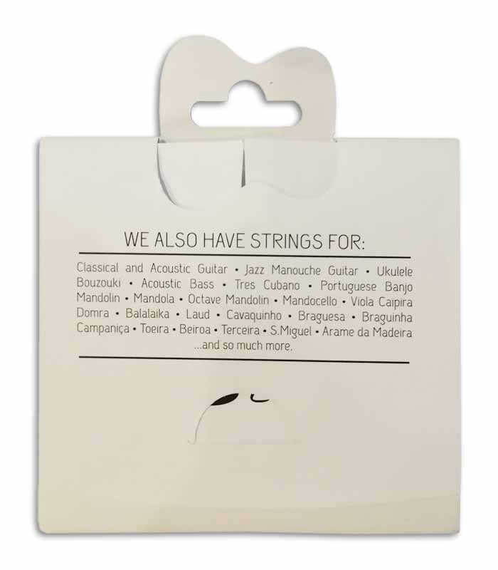 Back cover of the package for string set APC CORCAI