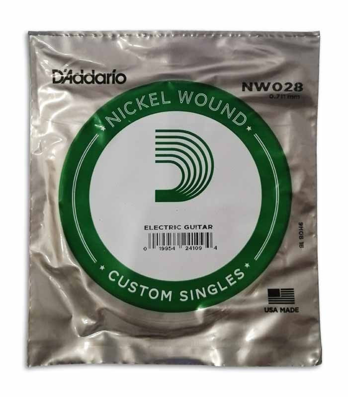 Cuerda Individual Daddário NW028 para Guitarra Eléctrica Nickel Wound
