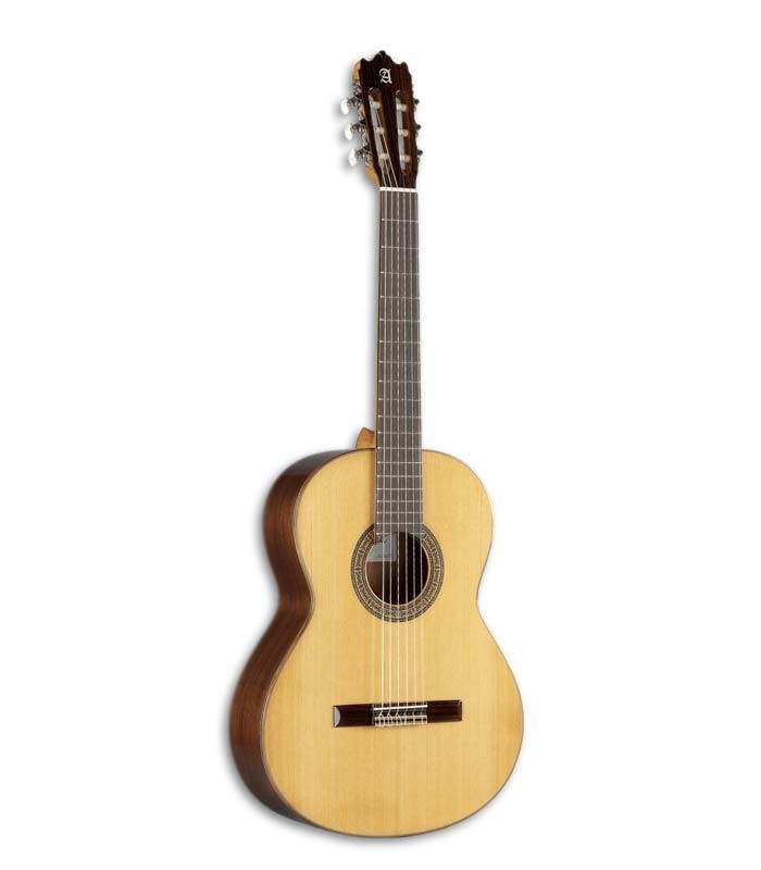 A guitarra clássica Alhambra 3C A tem tampo em abeto e fundo e ilhargas em sapellie