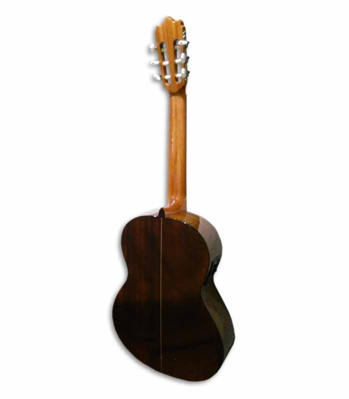 A guitarra clássica eletroacústica Alhambra 3C E1, com fundo e ilhargas em sapellie