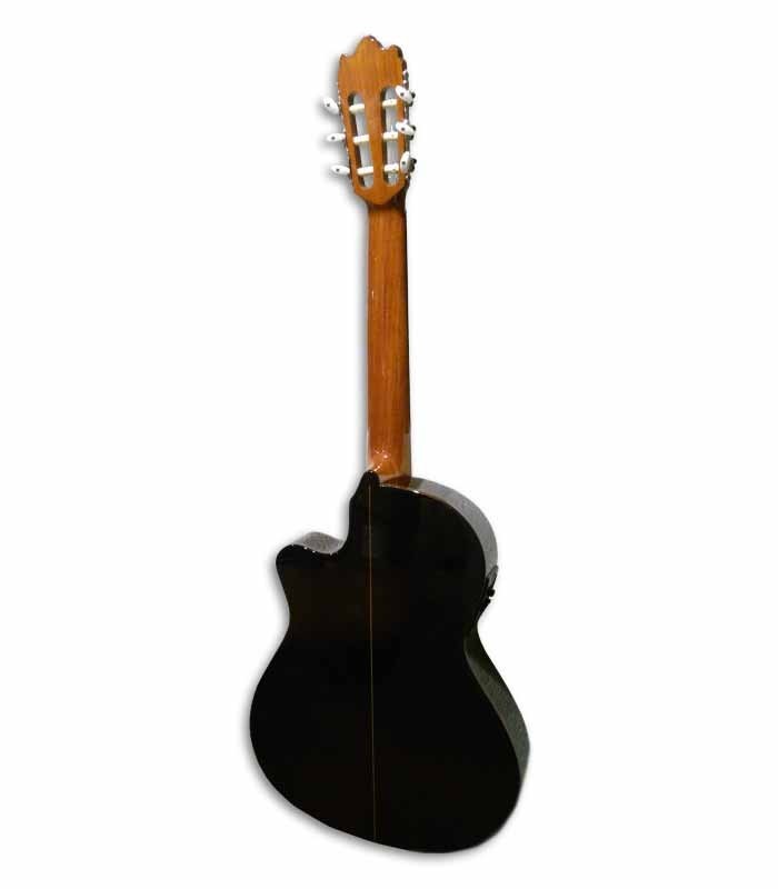 O fundo da guitarra clássica Alhambra 3C CT E1 é em sapellie