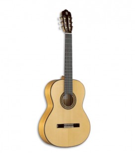 A guitarra de flamenco Alhambra 7FC tem tampo em abeto alem達o maci巽o, fundo e ilhargas em cipreste e um som impressionante