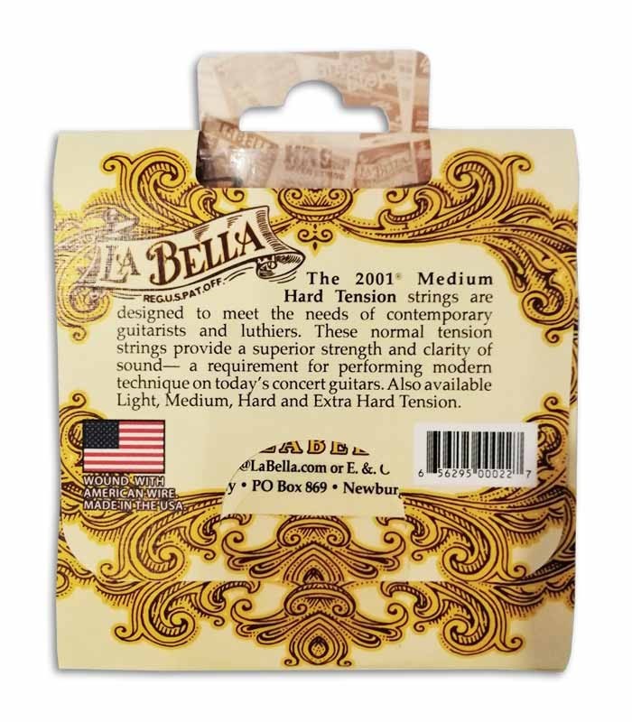 Fundo da embalagem das cordas LaBella 2001