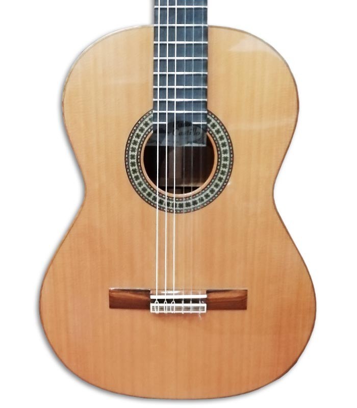 Foto guitarra clássica Paco Castillo 204 tampo e roseta
