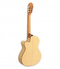 Photo of the Paco Castillo classical guitar model 223 FCE back and in three quarters