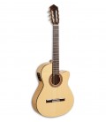 Photo of the Paco Castillo classical guitar model 223 FCE front and in three quarters