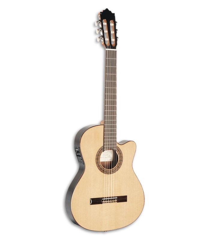Photo of the Paco Castillo classical guitar 232 TE front and in three quarters