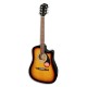 Foto de la Guitarra Folk Fender modelo FA 125CE Sunburst de frente e en trés cuartos