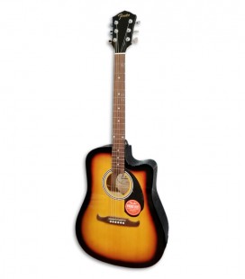 Foto de la Guitarra Folk Fender modelo FA 125CE Sunburst de frente e en trés cuartos