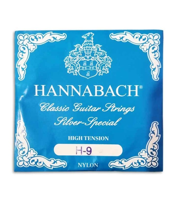 Foto de la cuerda Hannabach 8159HT 9ª Nylon para Guitarra Clásica portada paquete