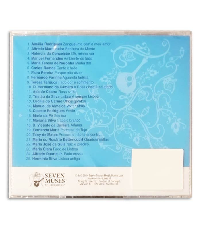 Foto de la contraportada del CD Fado nas Grandes Vozes con la lista de las músicas