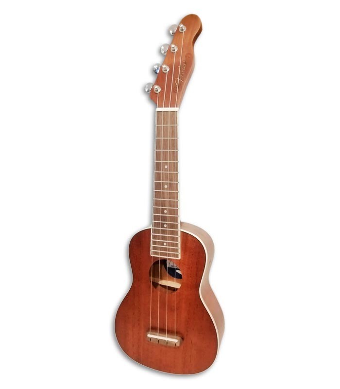 Photo of the Fender Soprano Ukulele model Seaside Natural color front and in three quarters