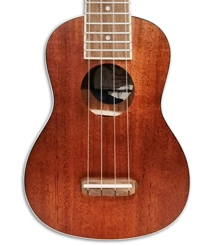 Foto del Ukelele Soprano Fender modelo Seaside tapa y puente