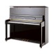 Foto do Piano Vertical Petrof modelo P125 M1 da Higher Series de frente e em três quartos