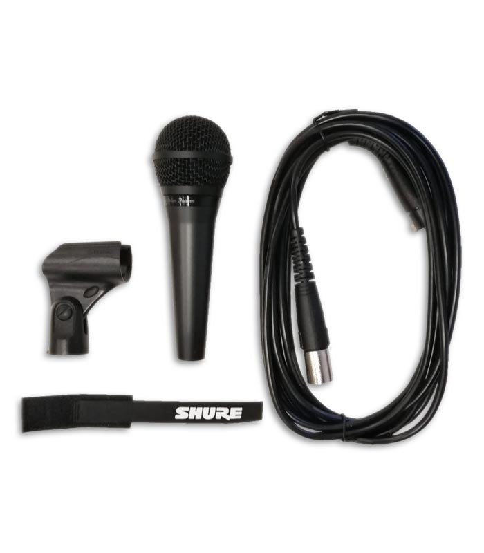 Photo of the microphone Shure PGA 58 BTS and it's accessories