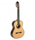 Foto de la guitarra clásica Paco Castillo modelo 205 frente y trés cuartos