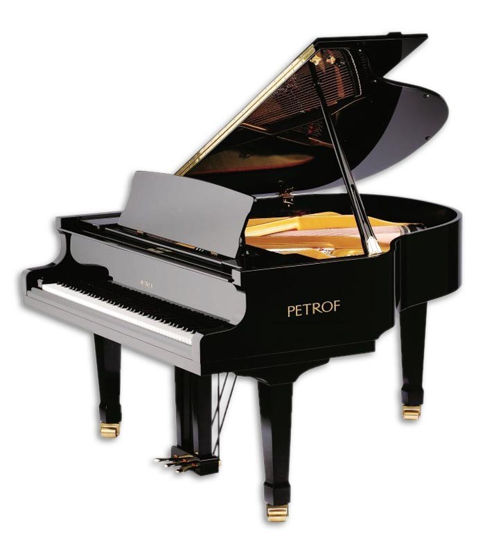 Photo of the Grand Piano Petrof model P159 Bora from the Standard Series front and in three quarters