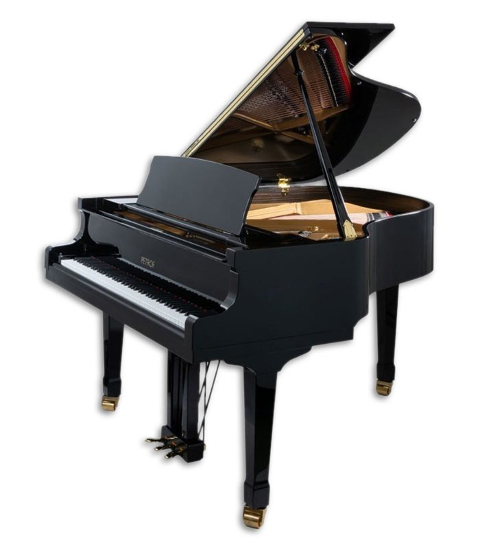 Foto del Piano de Cola Petrof modelo P173 Breeze de la Standard Series de frente y en trés cuartos