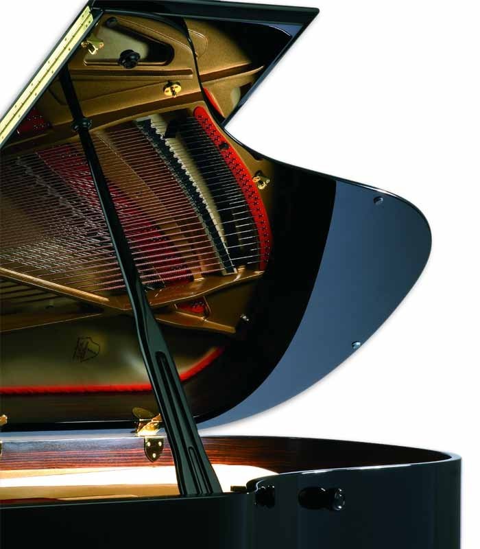 Foto detalhe do móvel do Piano de Cauda Petrof P194 Storm