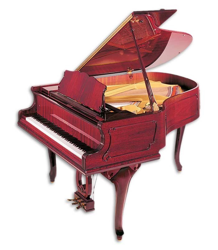 Foto do Piano de Cauda Petrof modelo P173 Breeze Chipendale da Style Collection de frente e em três quartos