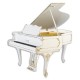 Photo of the Grand Piano Petrof model P173 Breeze Rococo from the Style Collection front and in three quarters