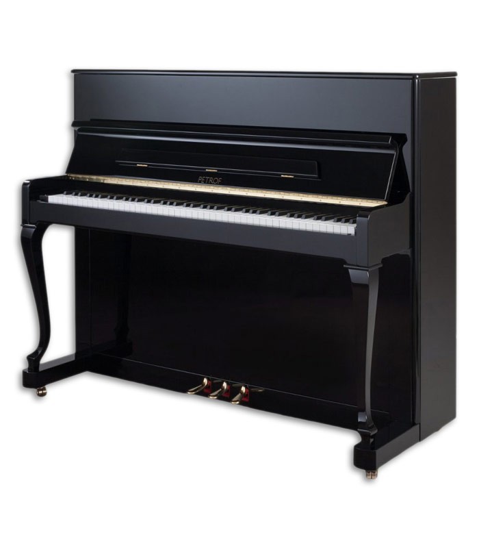 Foto del Piano Vertical Petrof modelo P118 D1 de la Style Collection de frente y en trés cuartos