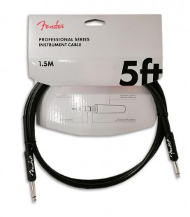 Photo of the Fender cable Professional series for Guitar in black color and 1.5 meters
