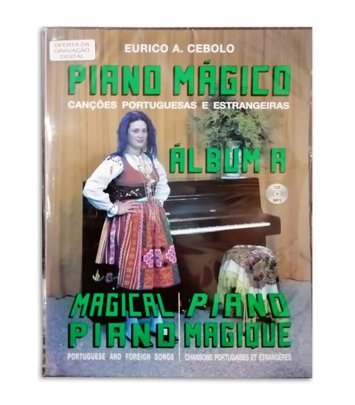 Foto da capa dp livro do Eurico Cebolo Titulado ALB A Método Piano Mágico Álbum A com CD