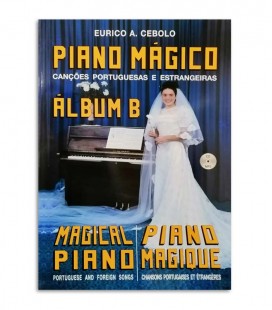 Foto da capa do livro do Eurico Cebolo titulado ALB B Método Piano Mágico Álbum B com CD