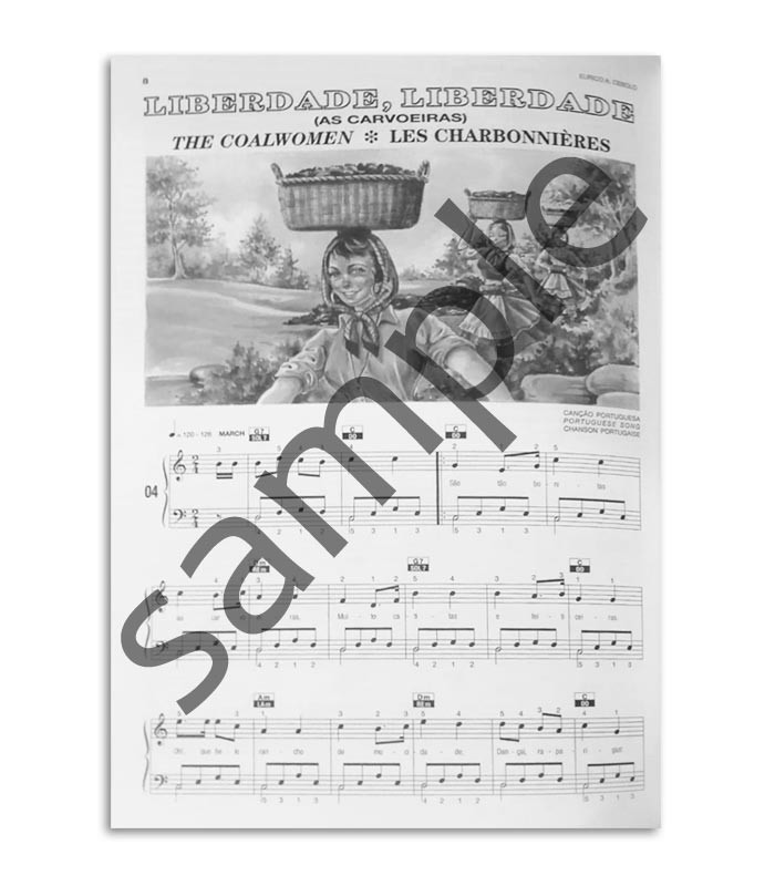 Foto de uma amostra do livro ALB B Método Piano Mágico Álbum B