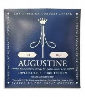 Capa da embalagem do Jogo de Cordas Augustine Imperial Blue para Guitarra Clássica