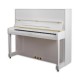Foto do Piano Vertical Petrof P125 M1 com a acabamento em branco