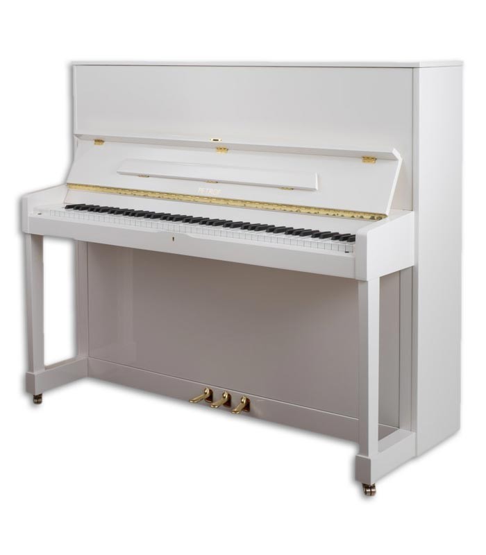 Photo of the Upright Piano Petrof P125 M1 with a white finish