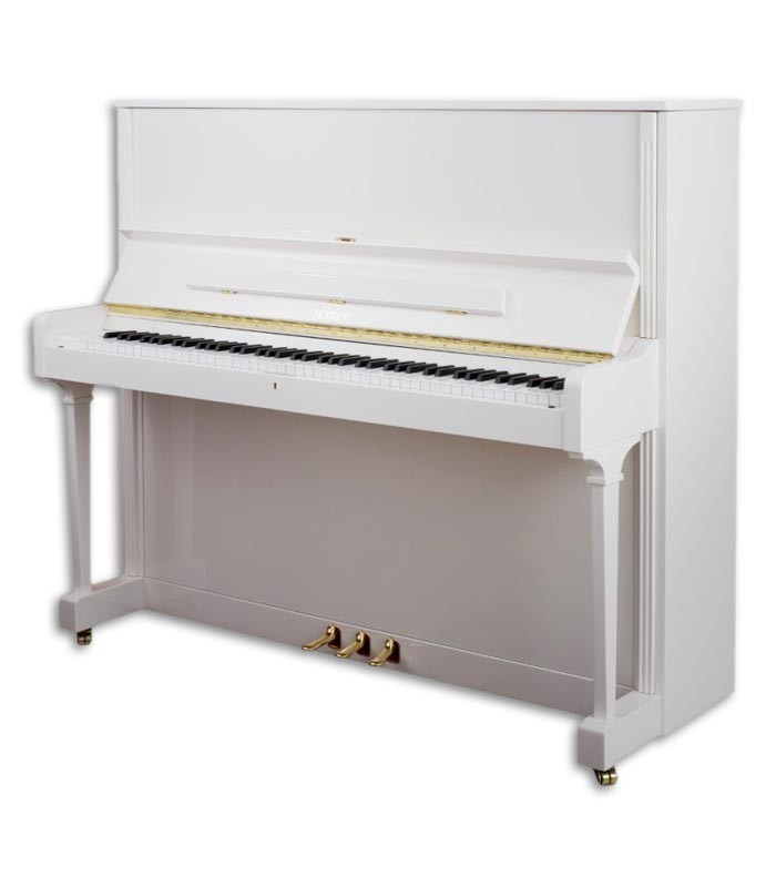 Foto do Piano Vertical Petrof P125 G1 com acabamento em branco