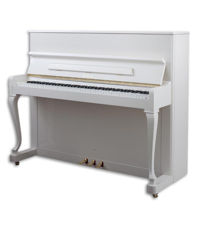 Foto del Piano Vertical Petrof P118 D1 con acabado en blanco