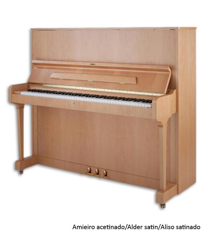 Photo of the Upright Piano Petrof P125 F1 with a satin alder finish