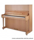 Foto do Piano Vertical Petrof P125 F1 com móvel de amieiro acetinado