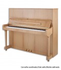 Foto do Piano Vertical Petrof P125 F1 com móvel de faia acetinado