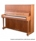 Foto do Piano Vertical Petrof P125 F1 com móvel de cerejeira acetinado
