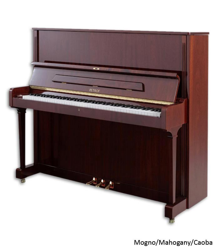 Photo of the Upright Piano Petrof P125 G1 with a mahogany cabinet