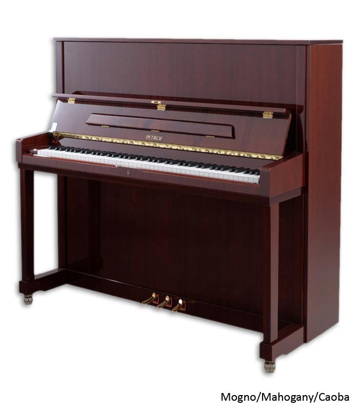 Photo of the Upright Piano Petrof P131 M1 with a mahogany cabinet 