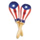 Foto do Par de Maracas LP modelo LP862215 Salsa com a cabeça decorada com a bandeira de Puerto Rico