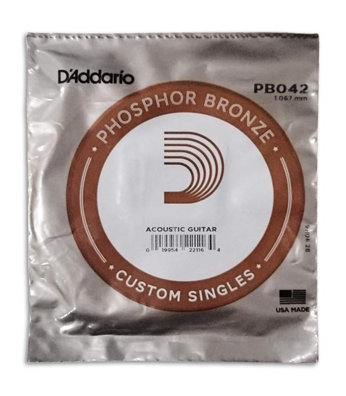 Foto da embalagem da corda DAddario modelo PB042W para Guitarra Acústica
