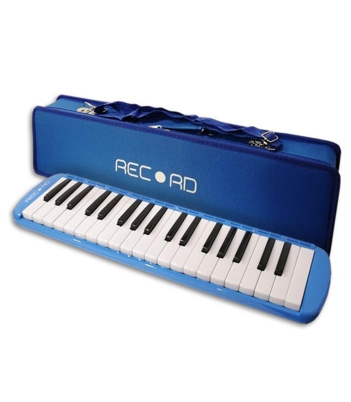 Foto de la Melodica Record M 37 Azul con estuche