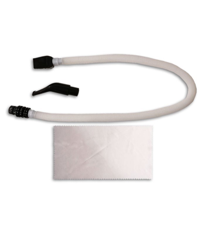 Photo of the mouthpieces and cleaning cloth of the Melodica Record M 37 Black