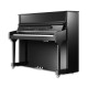 Imagem do Piano Vertical Ritmuller modelo AEU118S PE de frente e em três quartos
